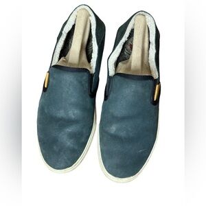 OLUKAI Pehuea Heu shearling slip on shoes leather warmth house slipper plush